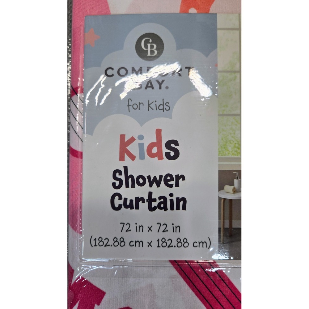 Comfort Bay Kids Shower Curtain Pink Cowgirl Western Howdy Horse 72x72 New - Picture 3 of 3